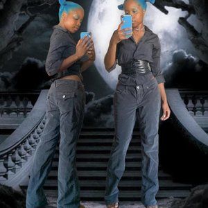 gray corduroy flared pants